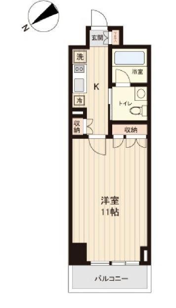 プラティーク清澄白河(1K/2階)の間取り写真