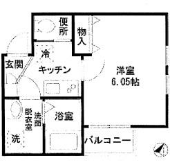 FIORE千駄木(1K/2階)の間取り写真
