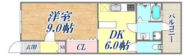 ドリカム塩屋(1DK/1階)の間取り写真