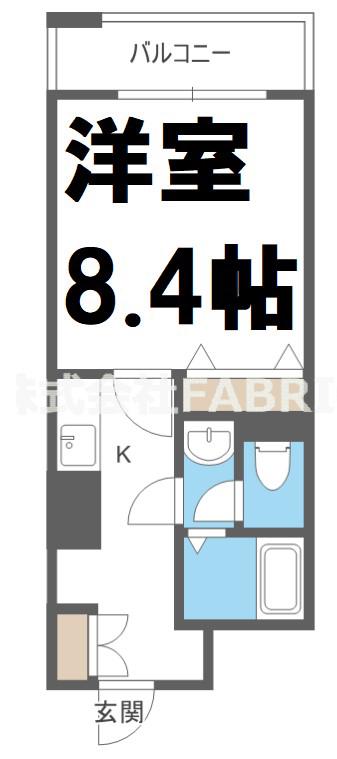 メゾンドヴィレ大阪城公園前(1K/22階)の間取り写真