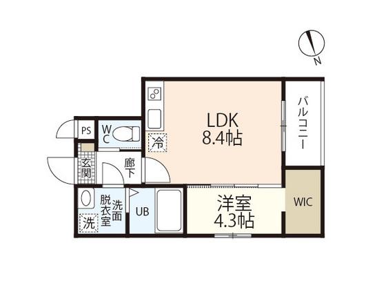 MOVE長束(1LDK/2階)の間取り写真