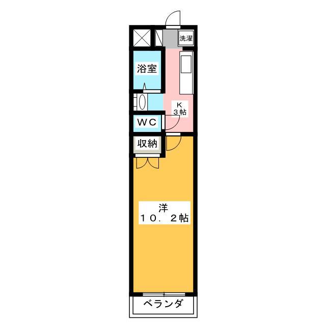 ファミーユ上浜(1K/2階)の間取り写真
