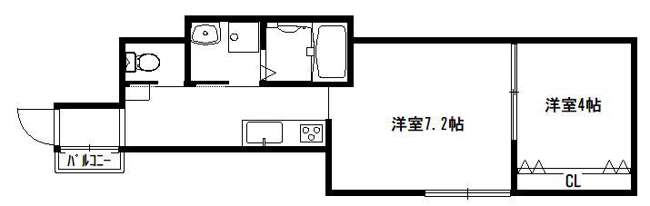 アネックスII番館(2K/4階)の間取り写真