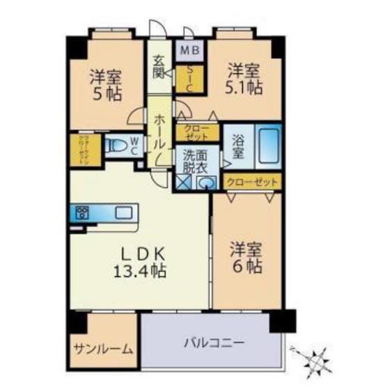 ETERUNO(3SLDK/4階)の間取り写真