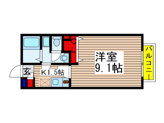 AMOUR やまもと(1K/1階)の間取り写真