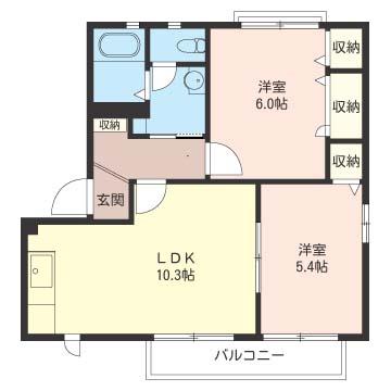 グリーンヒルズ港南台(2LDK/2階)の間取り写真