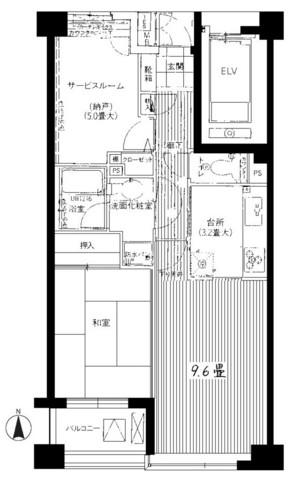 ステイツ府中けやき通(1SLDK/2階)の間取り写真