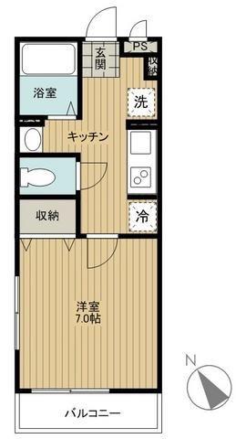 ゴールドエッグ南砂(1K/1階)の間取り写真