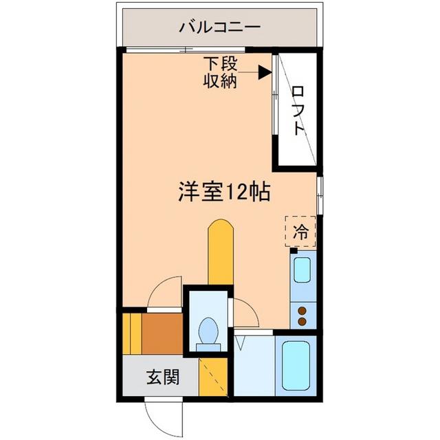 OUR BE(ワンルーム/1階)の間取り写真
