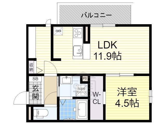 アルブル コート(1LDK/2階)の間取り写真