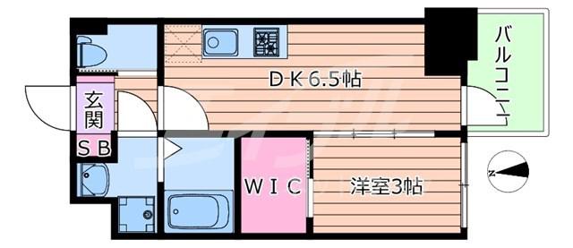 セレニテ堺筋本町リアン(1DK/4階)の間取り写真