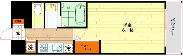 アドバンス大阪城北フィエルテ(1K/11階)の間取り写真