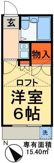 パレスエース(1K/2階)の間取り写真