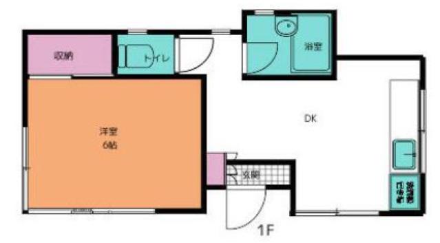 群れハウス上福岡(1DK/1階)の間取り写真