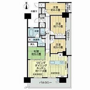 ミリカ・テラス2街区(3LDK/12階)の間取り写真