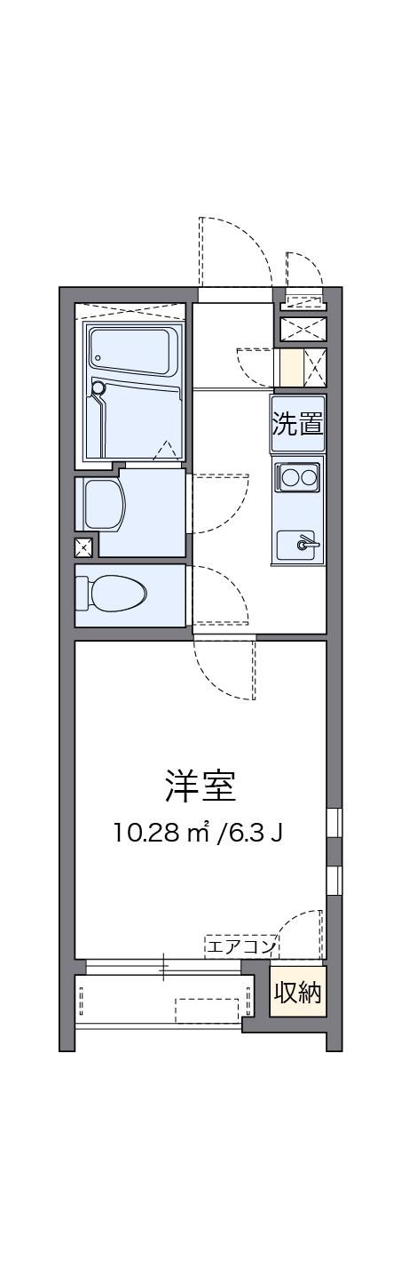 クレイノボンヌシャンス中村(1K/2階)の間取り写真