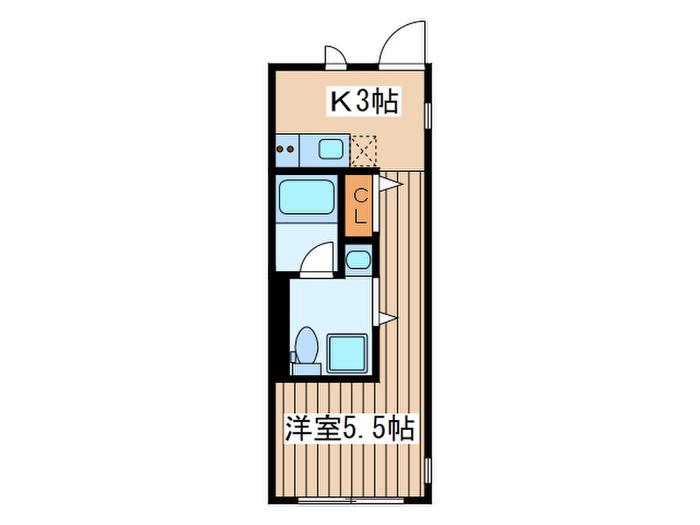 FARE経堂I(ワンルーム/3階)の間取り写真