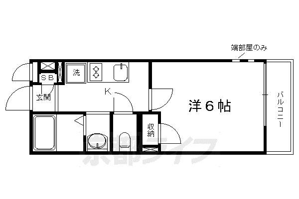 クレイノインヴェルノ(1K/1階)の間取り写真