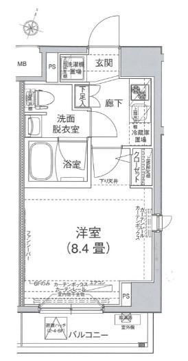 アイルイムーブル西日暮里(1K/3階)の間取り写真