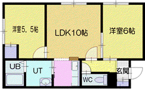 厚別中央ハイツ(2LDK/2階)の間取り写真