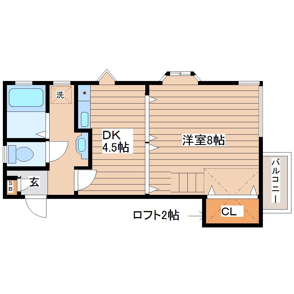 ティアラハウス松ヶ丘II(1DK/1階)の間取り写真