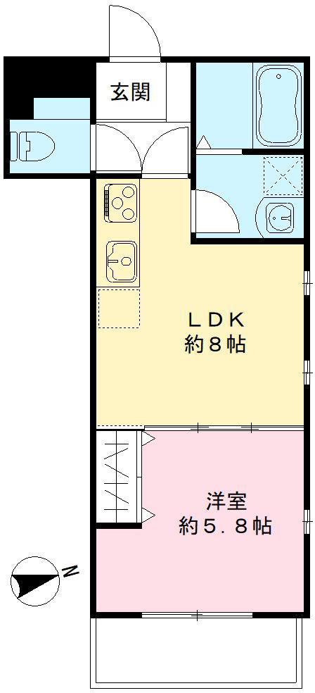 アインズ(1LDK/3階)の間取り写真