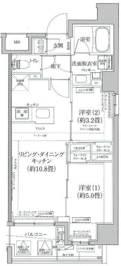 プロスタイルウェルス浅草アイル(2LDK/6階)の間取り写真