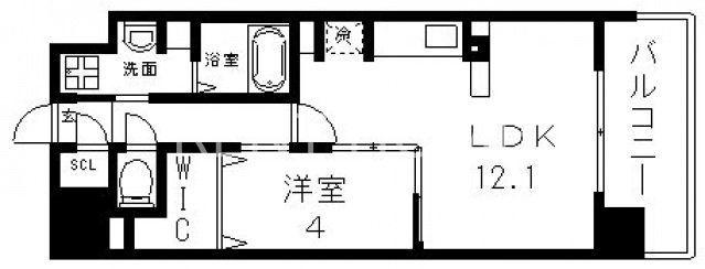 ハイラインIII(1LDK/14階)の間取り写真