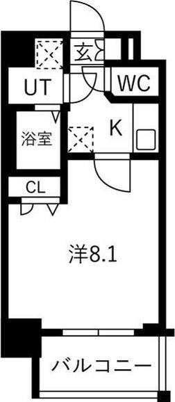 ポルト・ボヌール塚本(1K/6階)の間取り写真