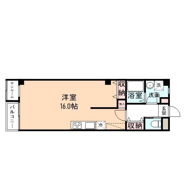 アルピーノ(ワンルーム/3階)の間取り写真