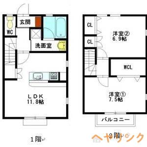 フリーダ(2LDK/1階)の間取り写真
