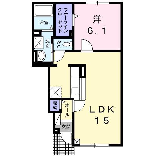 グラード(1LDK/1階)の間取り写真