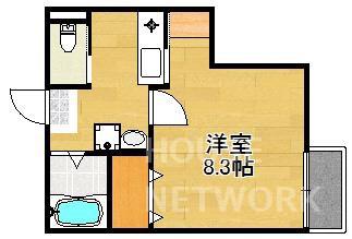 ルミノール西陣(1K/2階)の間取り写真