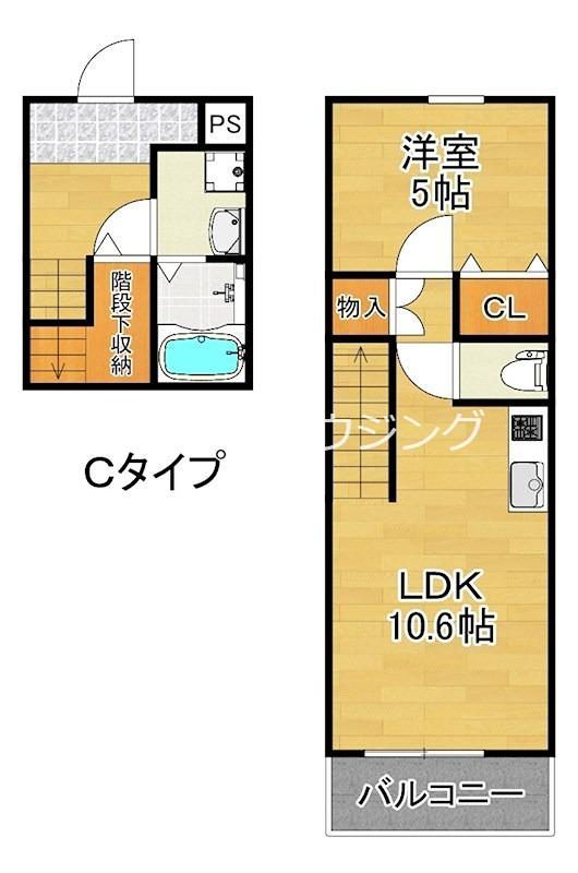 ツインフォレスト住之江II番館(1LDK/2階)の間取り写真