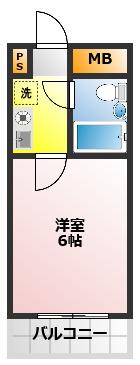 ブルーハイツK(1K/1階)の間取り写真