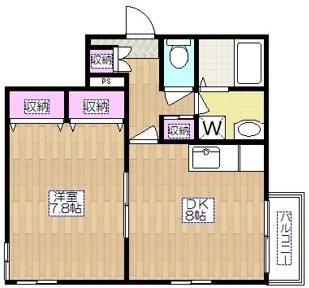 パインハイム(1LDK/2階)の間取り写真