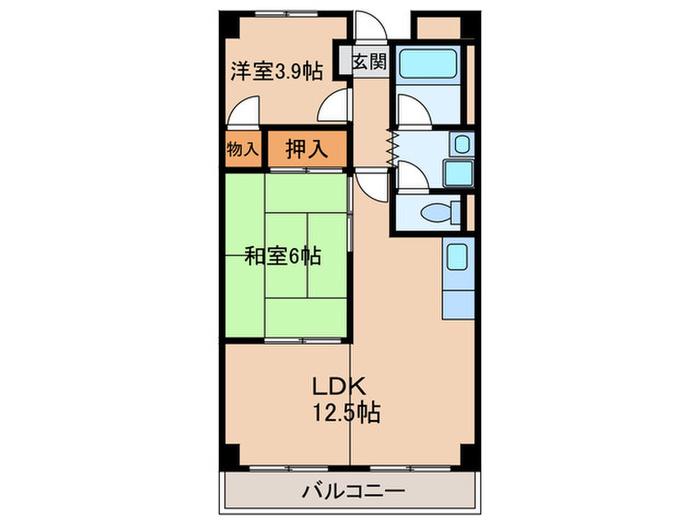 マンションピエール(2LDK/2階)の間取り写真