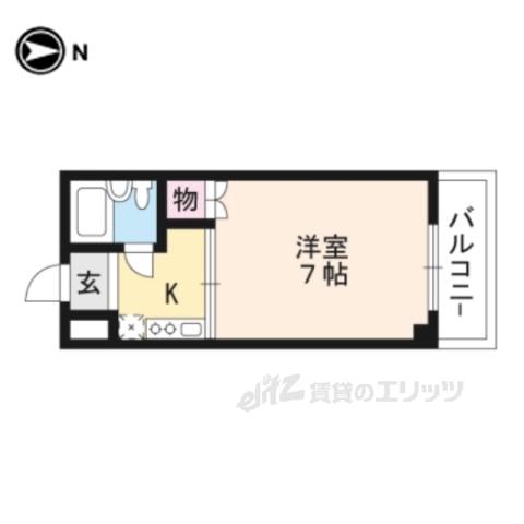 ティンクル(1K/3階)の間取り写真