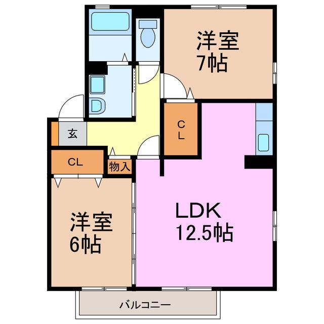 セピアコート(2LDK/1階)の間取り写真