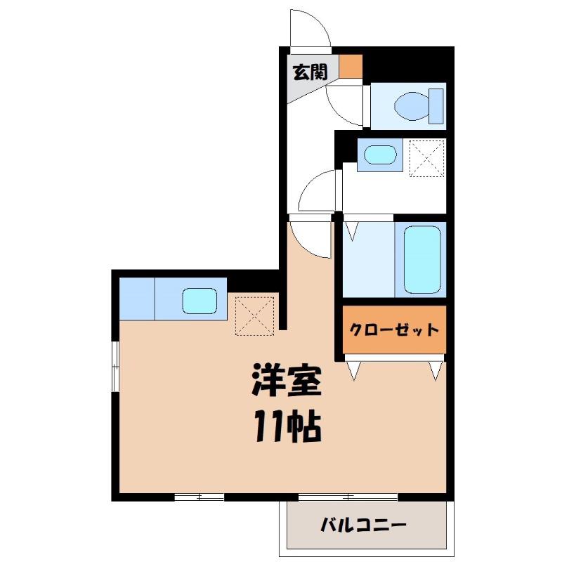 AGスクエア(ワンルーム/2階)の間取り写真