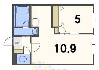 リラサンテ東札幌(1LDK/2階)の間取り写真