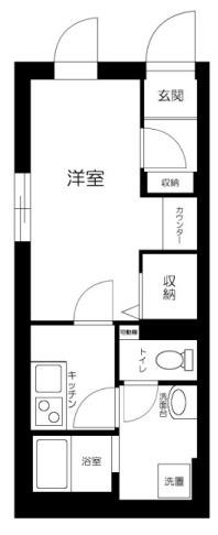 フェリデンシア住吉(1K/1階)の間取り写真