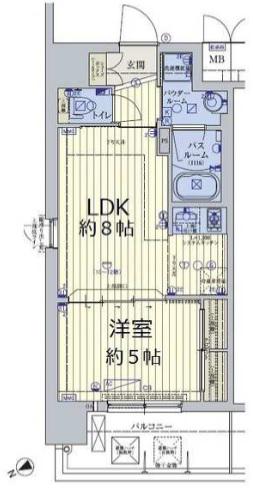 スワンズシティ中之島クロス(1LDK/12階)の間取り写真