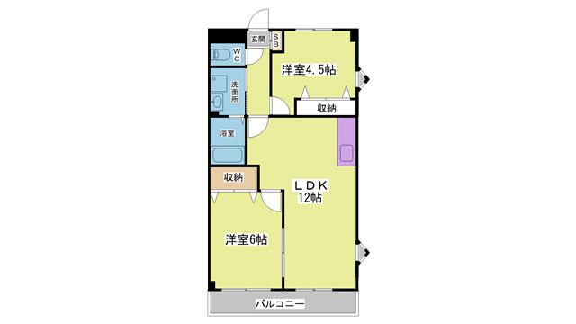 HILLSすずらん(2LDK/2階)の間取り写真