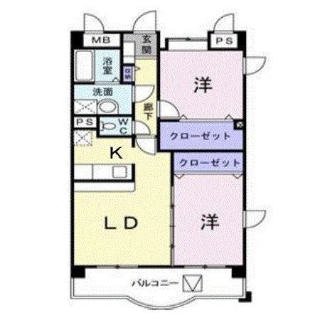 ヴィラグレイスII(2LDK/1階)の間取り写真