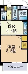 アドラブール干隈(1DK/3階)の間取り写真