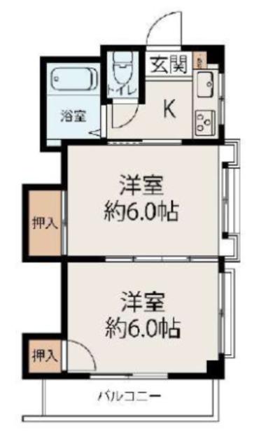 ハイム大洗(2K/2階)の間取り写真