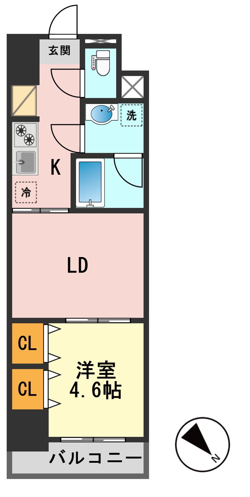 ノキアス新小岩(1DK/2階)の間取り写真