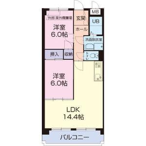 エリジオンII(2LDK/3階)の間取り写真