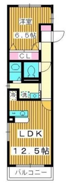 スプリングヴィラ(1LDK/4階)の間取り写真